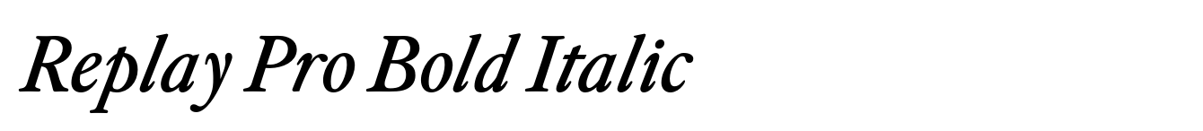 Replay Pro Bold Italic